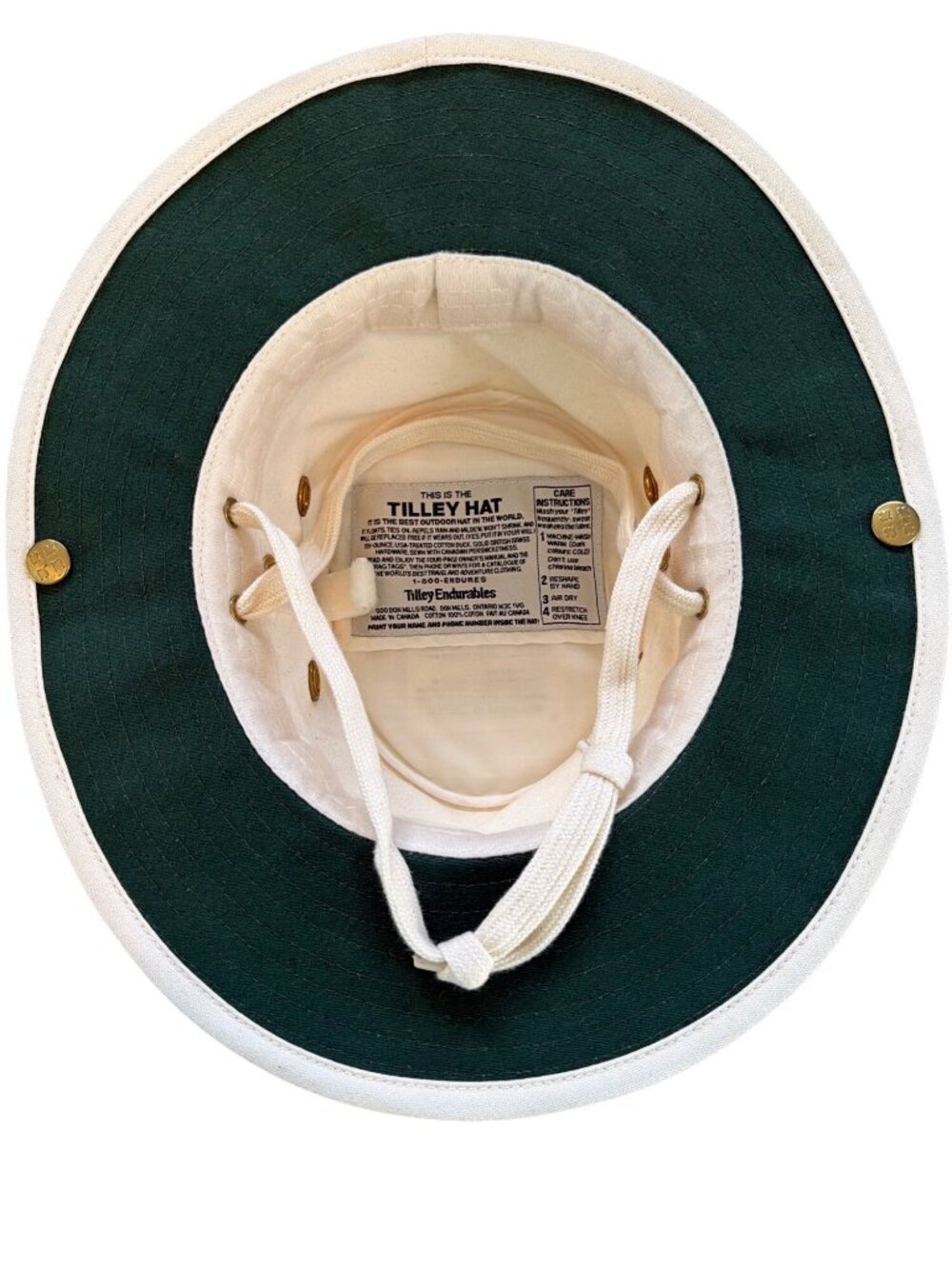 New Tilley T4 Cotton Duck Sun Hat 7 S 56.5cm Vintage HTF Ivory Green - Picture 8 of 14